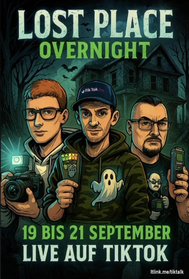 👻 **72 Stunden im Geisterhaus!** 👻
Wage das Unmögliche mit einem der besten Newcomer für paranormale Untersuchungen auf TikTok!
Seit Live dabei: https://proliox.com/u/svenlostplace92

#Geisterhaus #ParanormaleUntersuchungen #SpookySeason #TikTokParanormal #UnerklärlichePhänomene #GhostHunting #GruselChallenge #72StundenChallenge